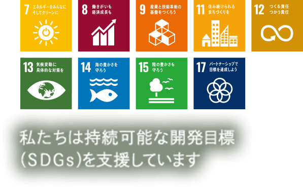 私たちは持続可能な開発目標（SDGs）を支援しています
